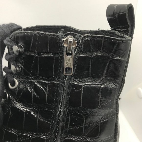 ASH Patent Leather Chunky Combat Boots - Picture 7 of 11